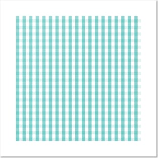 Southern Turquoise Gingham Posters and Art